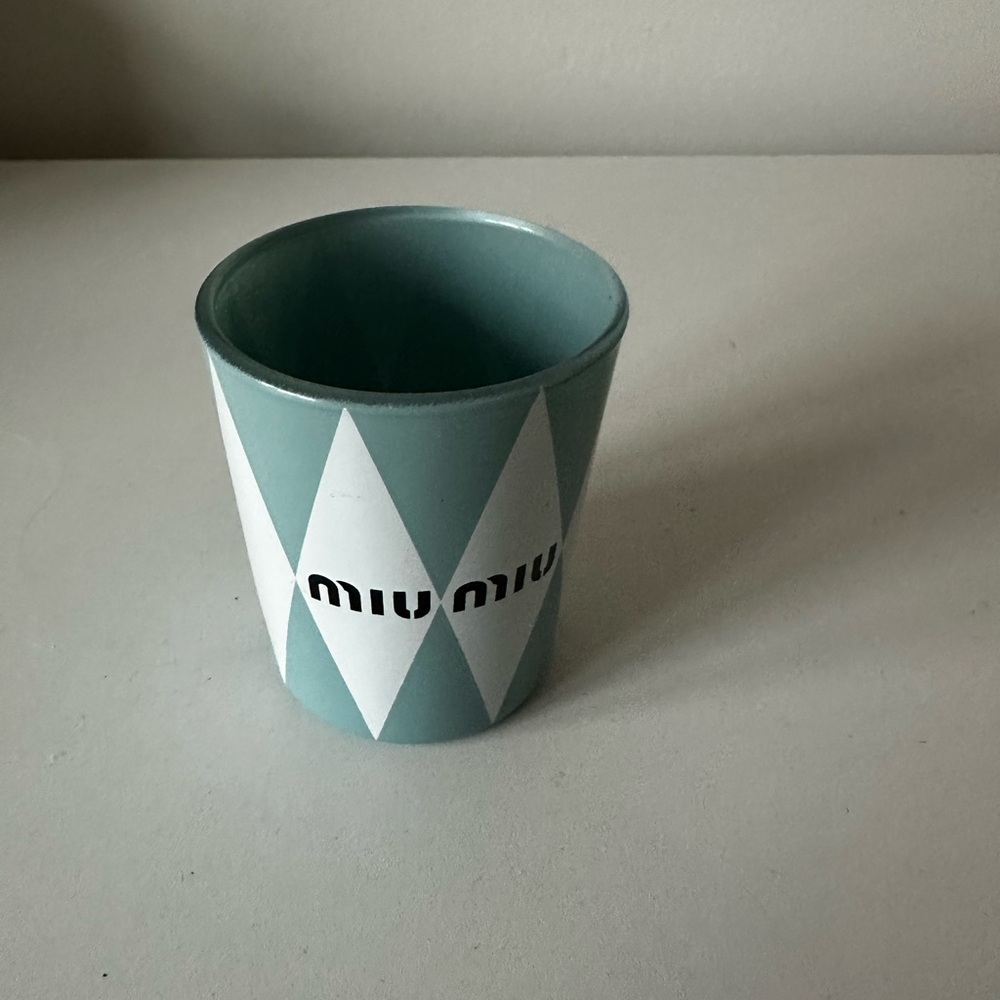 Miu Miu Aqua and White candle holder